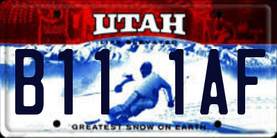 UT license plate B111AF