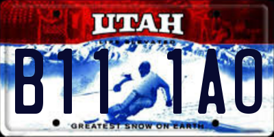 UT license plate B111AO