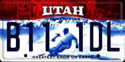UT license plate B111DL