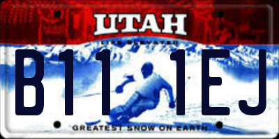 UT license plate B111EJ