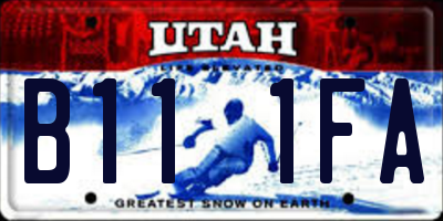 UT license plate B111FA
