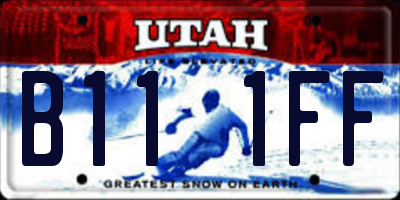 UT license plate B111FF