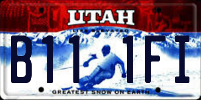 UT license plate B111FI