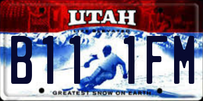 UT license plate B111FM