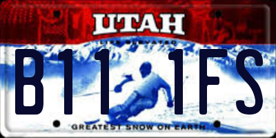 UT license plate B111FS