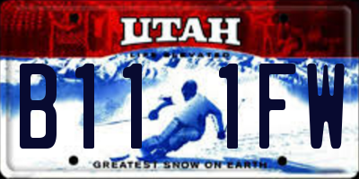 UT license plate B111FW