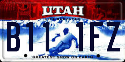 UT license plate B111FZ