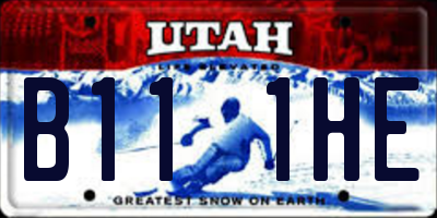 UT license plate B111HE
