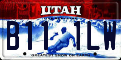UT license plate B111LW