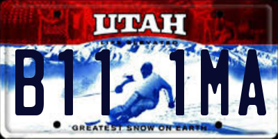 UT license plate B111MA