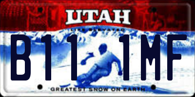 UT license plate B111MF