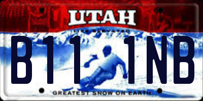 UT license plate B111NB