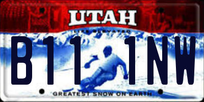 UT license plate B111NW