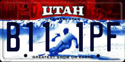 UT license plate B111PF