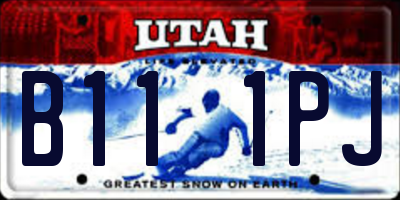 UT license plate B111PJ