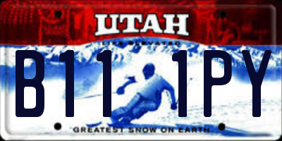 UT license plate B111PY