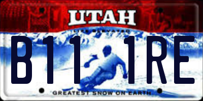 UT license plate B111RE