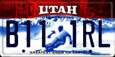 UT license plate B111RL