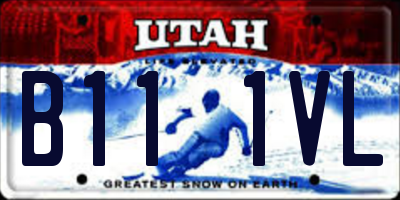 UT license plate B111VL