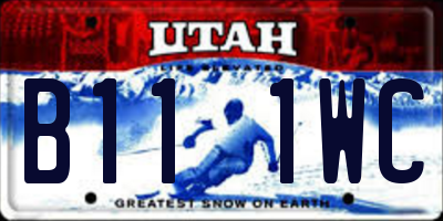 UT license plate B111WC