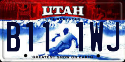 UT license plate B111WJ