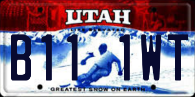 UT license plate B111WT
