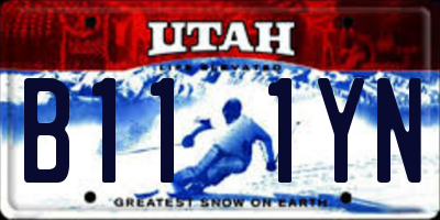UT license plate B111YN