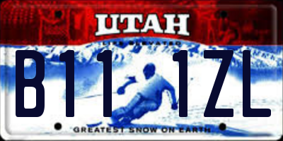 UT license plate B111ZL