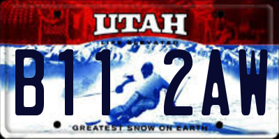 UT license plate B112AW