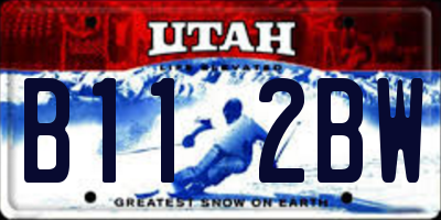 UT license plate B112BW