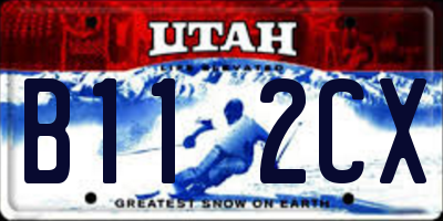 UT license plate B112CX