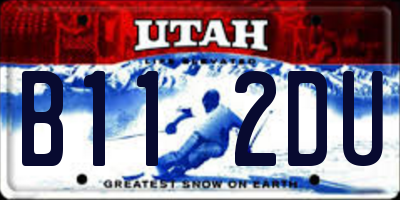 UT license plate B112DU