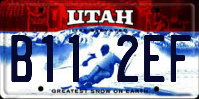 UT license plate B112EF