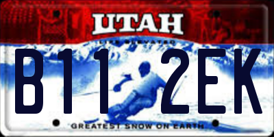 UT license plate B112EK