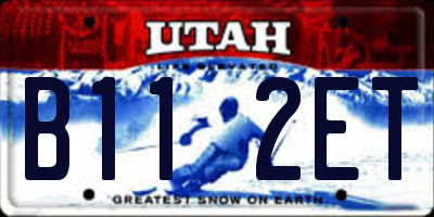 UT license plate B112ET