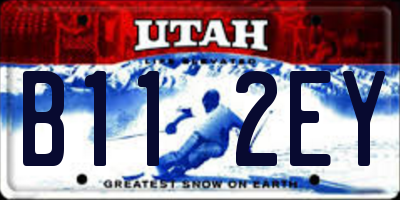 UT license plate B112EY
