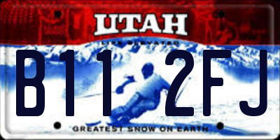 UT license plate B112FJ