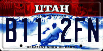 UT license plate B112FN