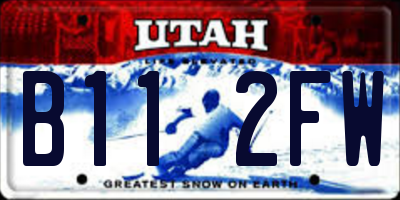 UT license plate B112FW