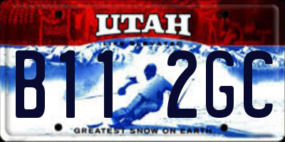 UT license plate B112GC