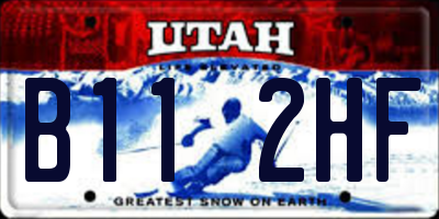 UT license plate B112HF