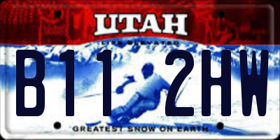 UT license plate B112HW