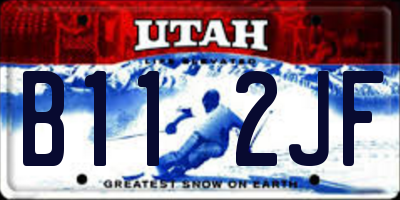 UT license plate B112JF