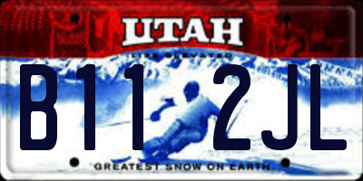 UT license plate B112JL