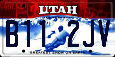 UT license plate B112JV