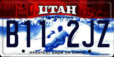 UT license plate B112JZ