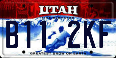 UT license plate B112KF
