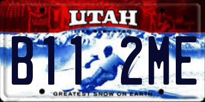 UT license plate B112ME