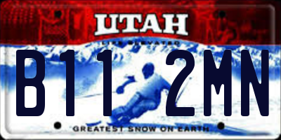 UT license plate B112MN