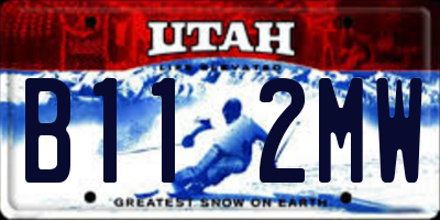 UT license plate B112MW